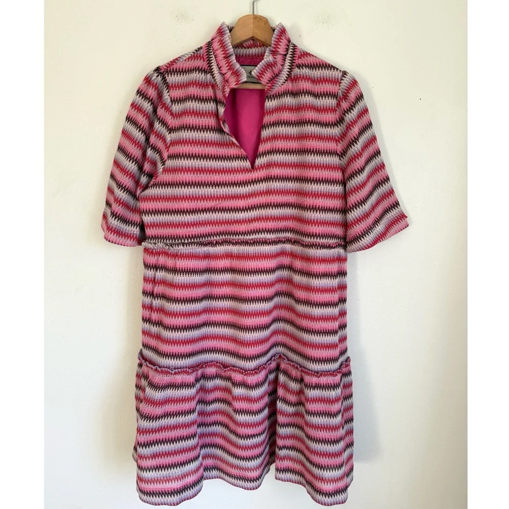 Tuckernuck Zigzag Knit Stripe Crawford Dress in Pink - Picture 2 of 5
